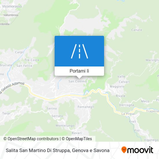 Mappa Salita San Martino Di Struppa