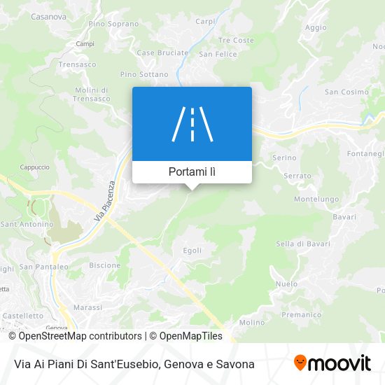 Mappa Via Ai Piani Di Sant'Eusebio