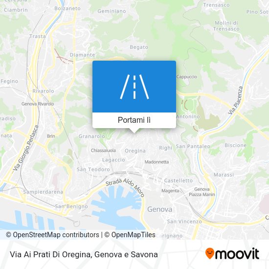 Mappa Via Ai Prati Di Oregina