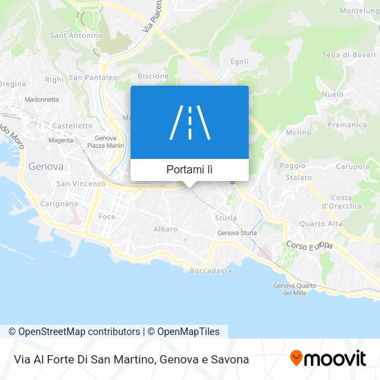 Mappa Via Al Forte Di San Martino