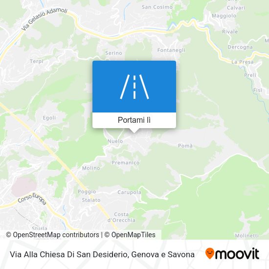 Mappa Via Alla Chiesa Di San Desiderio