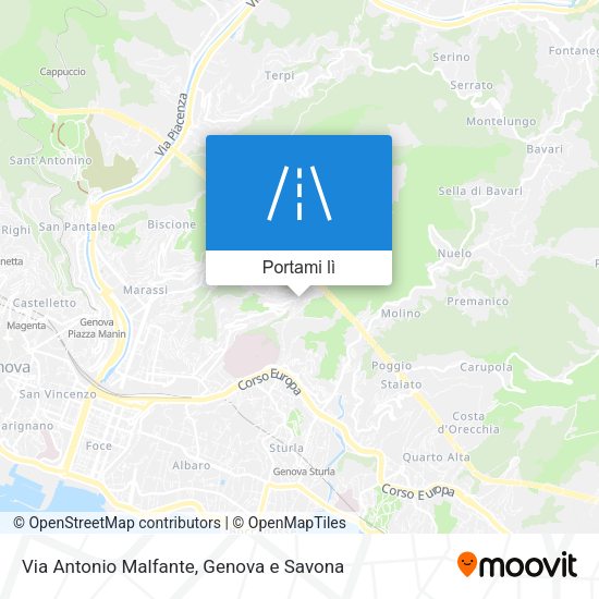 Mappa Via Antonio Malfante