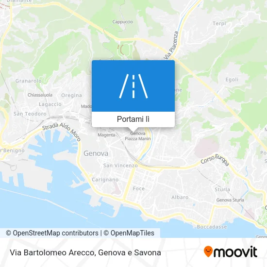 Mappa Via Bartolomeo Arecco
