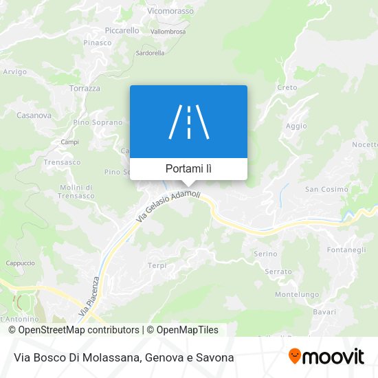 Mappa Via Bosco Di Molassana