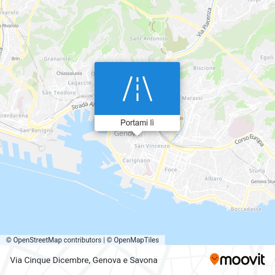 Mappa Via Cinque Dicembre