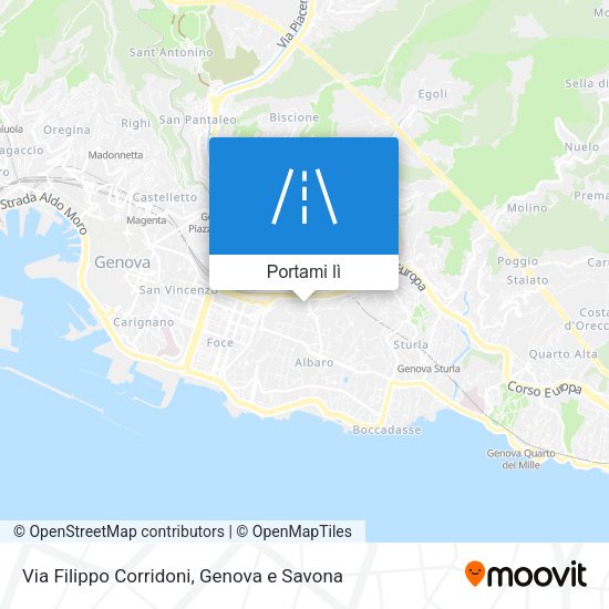 Mappa Via Filippo Corridoni