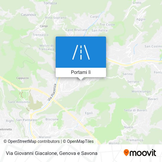 Mappa Via Giovanni Giacalone