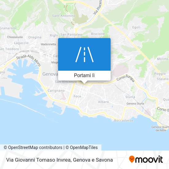 Mappa Via Giovanni Tomaso Invrea