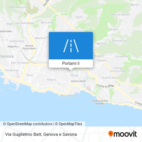 Mappa Via Guglielmo Batt