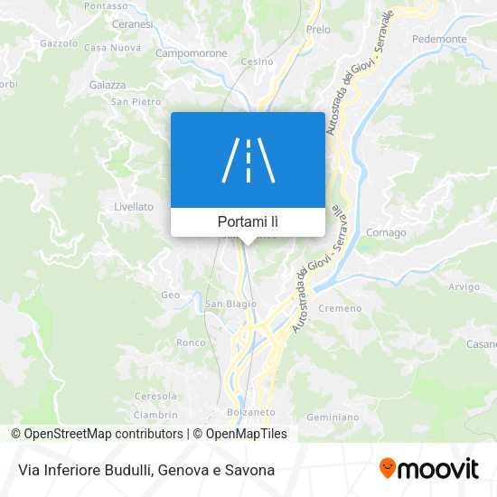 Mappa Via Inferiore Budulli