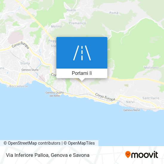 Mappa Via Inferiore Palloa
