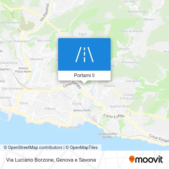 Mappa Via Luciano Borzone