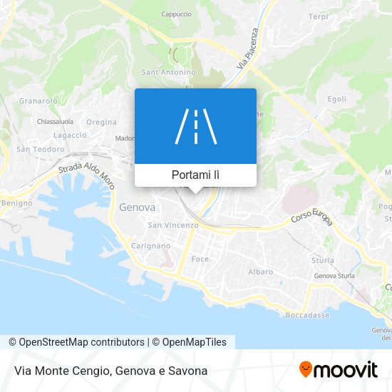 Mappa Via Monte Cengio