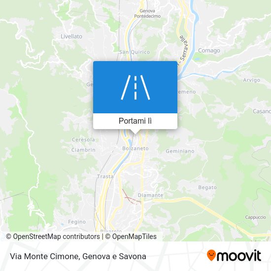 Mappa Via Monte Cimone