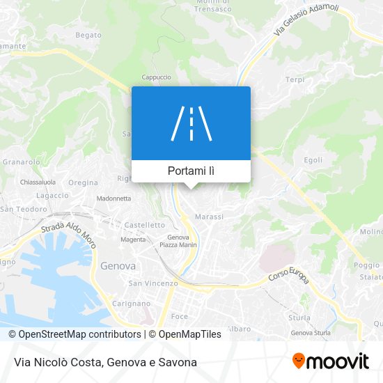 Mappa Via Nicolò Costa