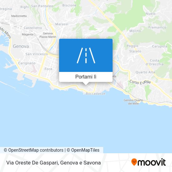 Mappa Via Oreste De Gaspari