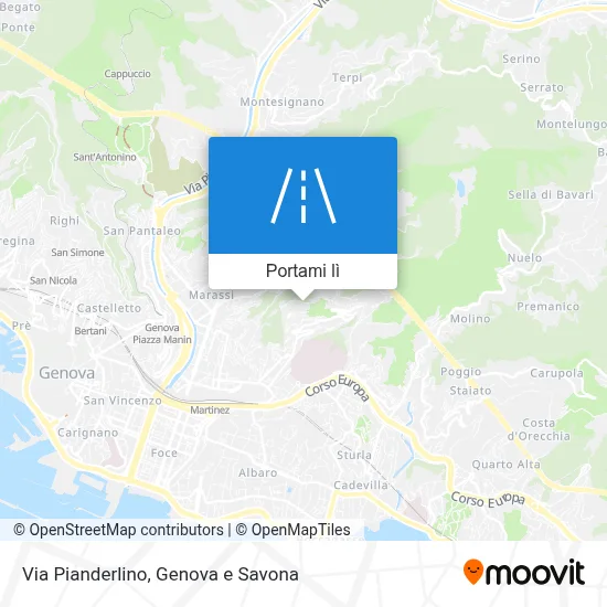 Mappa Via Pianderlino