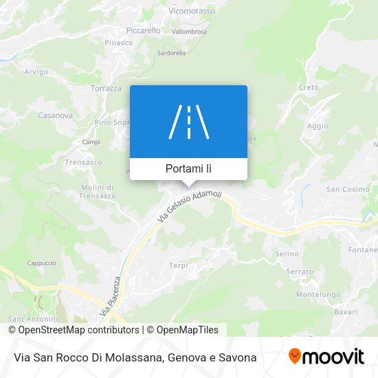 Mappa Via San Rocco Di Molassana