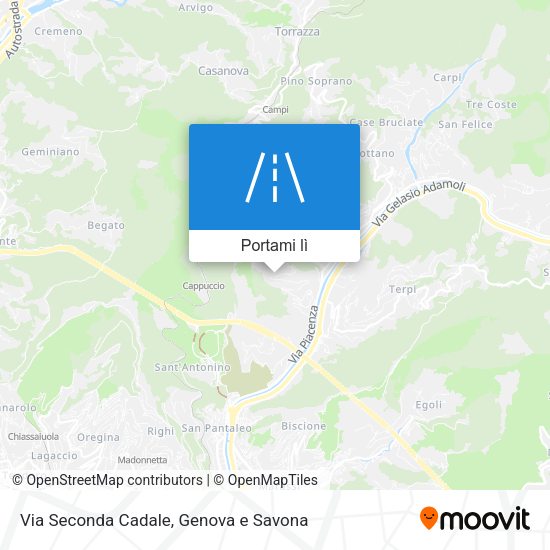Mappa Via Seconda Cadale