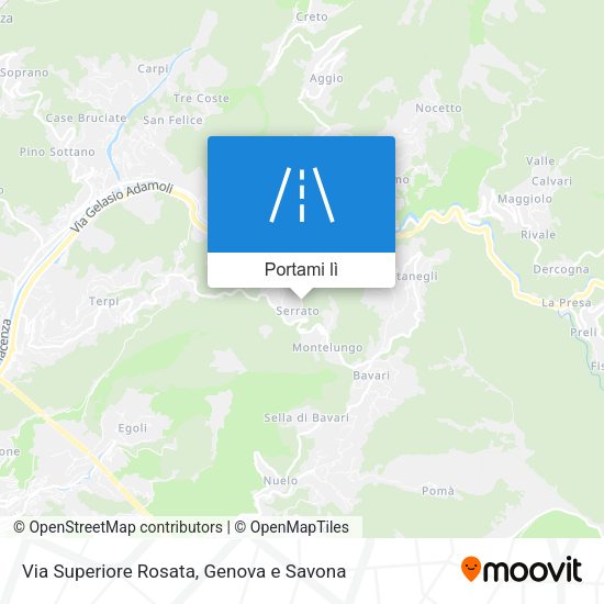 Mappa Via Superiore Rosata