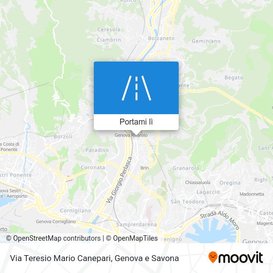 Mappa Via Teresio Mario Canepari