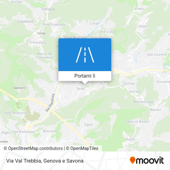 Mappa Via Val Trebbia