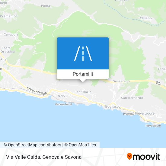 Mappa Via Valle Calda