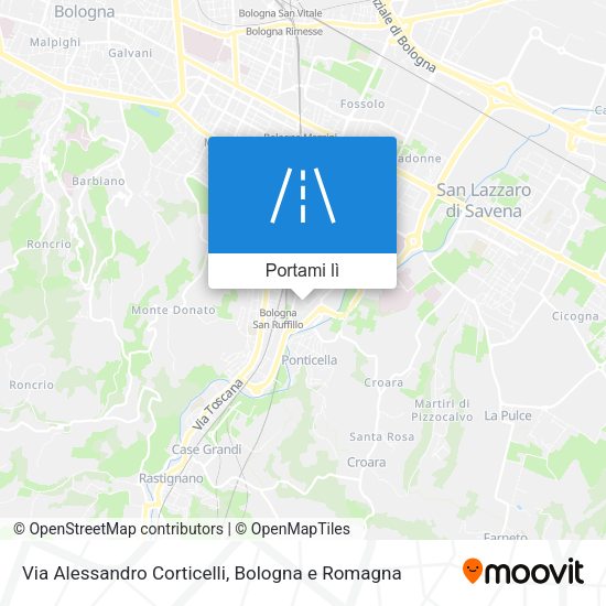 Mappa Via Alessandro Corticelli