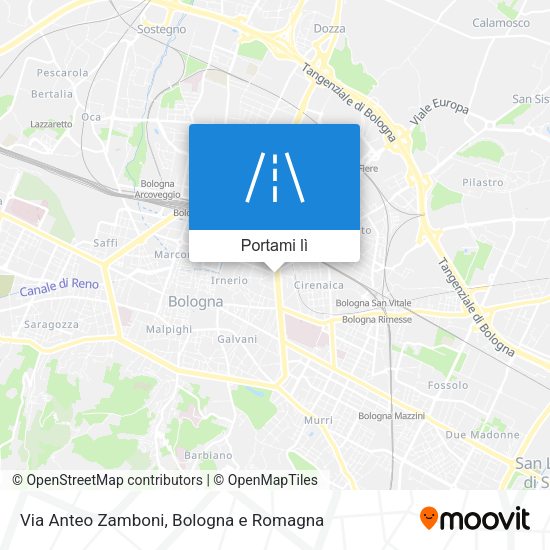 Mappa Via Anteo Zamboni