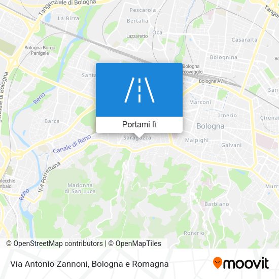 Mappa Via Antonio Zannoni