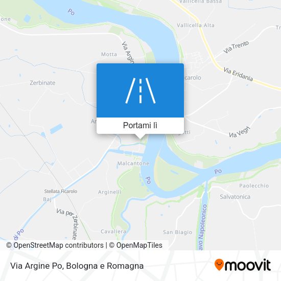 Mappa Via Argine Po