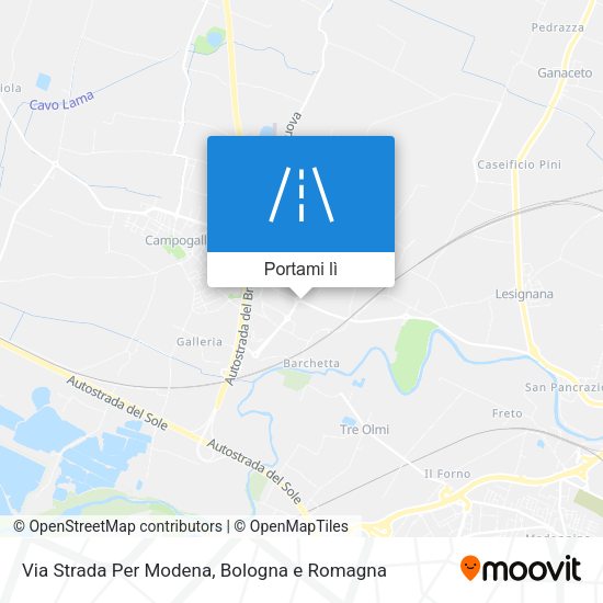 Mappa Via Strada Per Modena