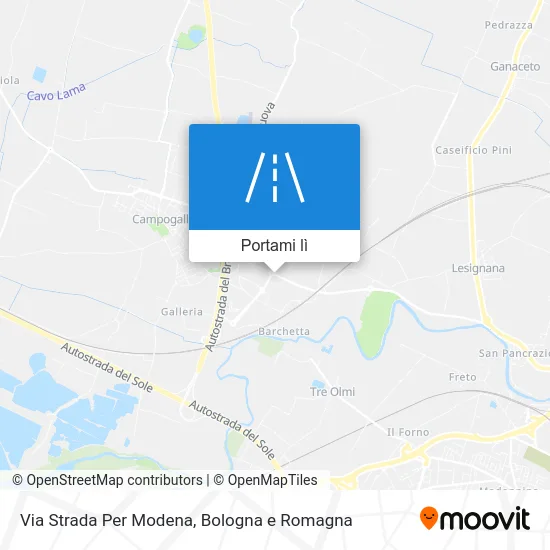 Mappa Via Strada Per Modena