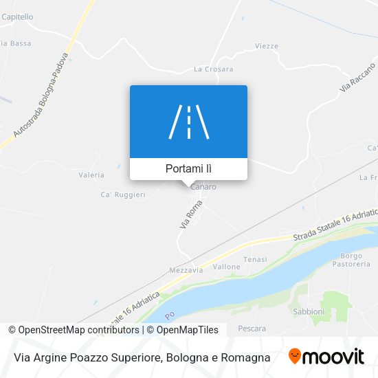 Mappa Via Argine Poazzo Superiore
