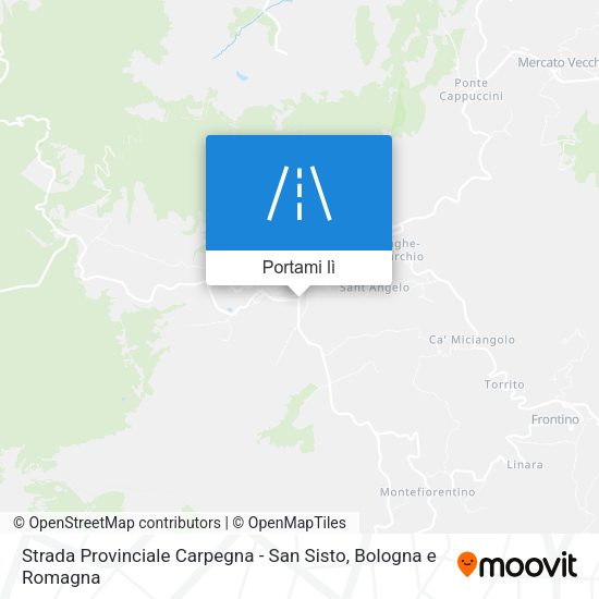 Mappa Strada Provinciale Carpegna - San Sisto