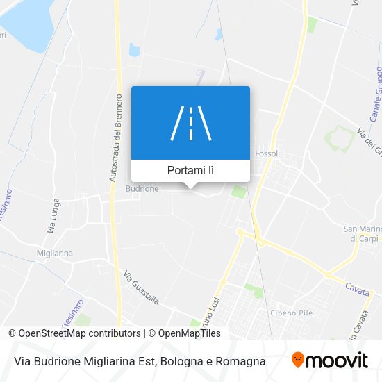 Mappa Via Budrione Migliarina Est