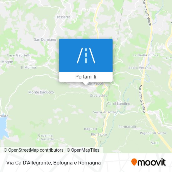 Mappa Via Cà D'Allegrante