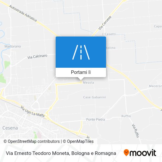 Mappa Via Ernesto Teodoro Moneta