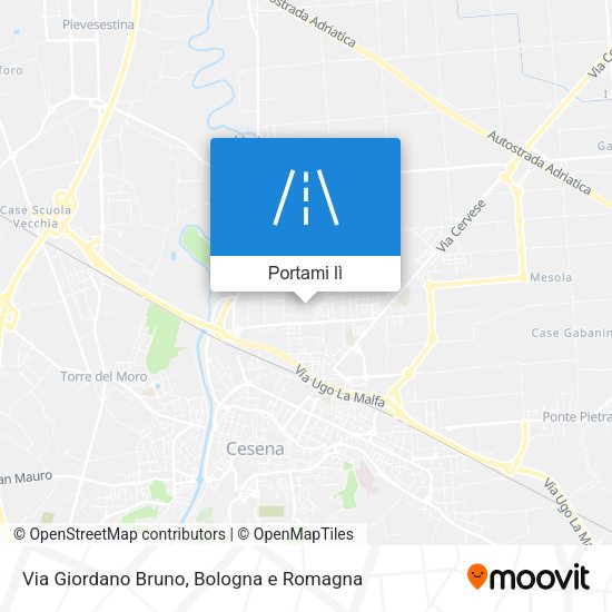 Mappa Via Giordano Bruno