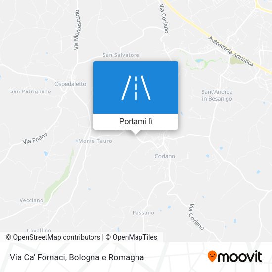Mappa Via Ca' Fornaci