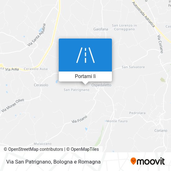 Mappa Via San Patrignano