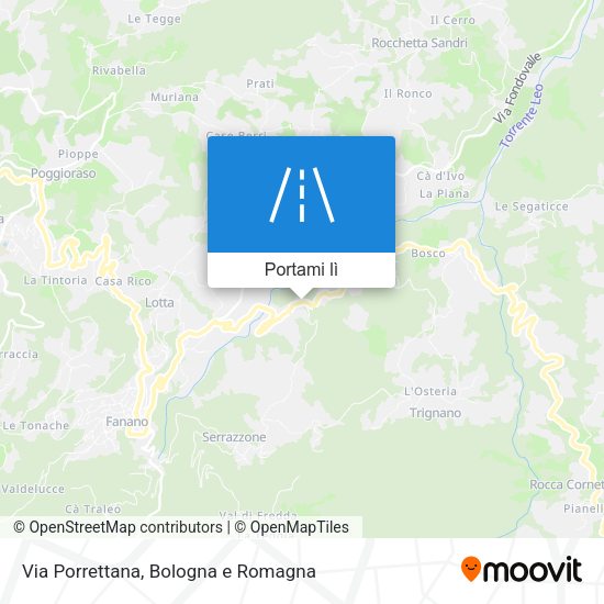 Mappa Via Porrettana
