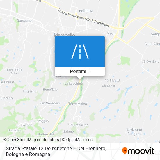 Mappa Strada Statale 12 Dell'Abetone E Del Brennero