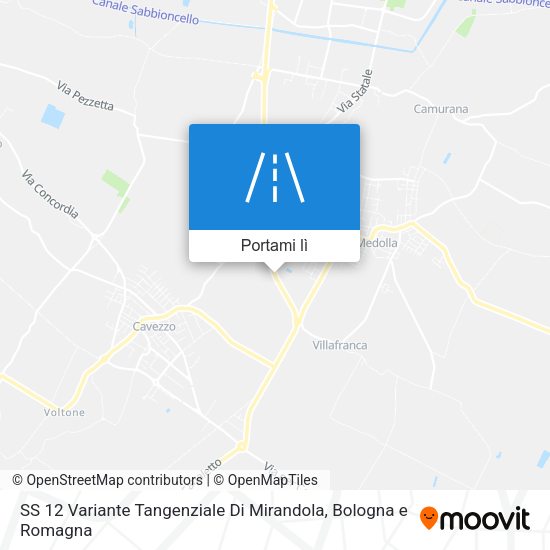 Mappa SS 12 Variante Tangenziale Di Mirandola