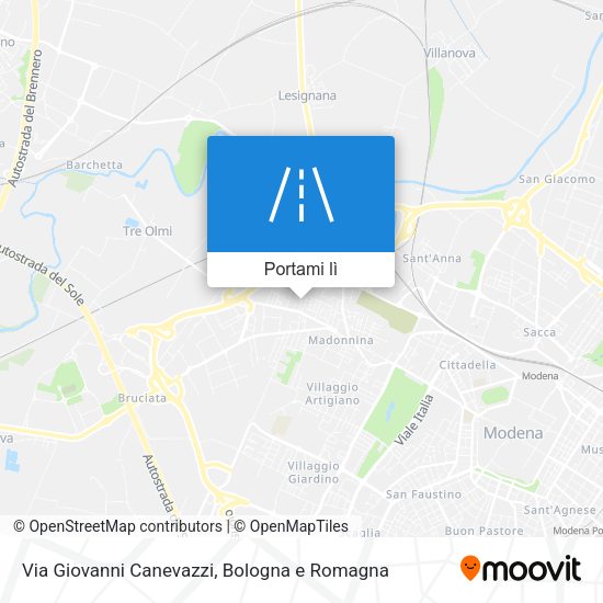 Mappa Via Giovanni Canevazzi