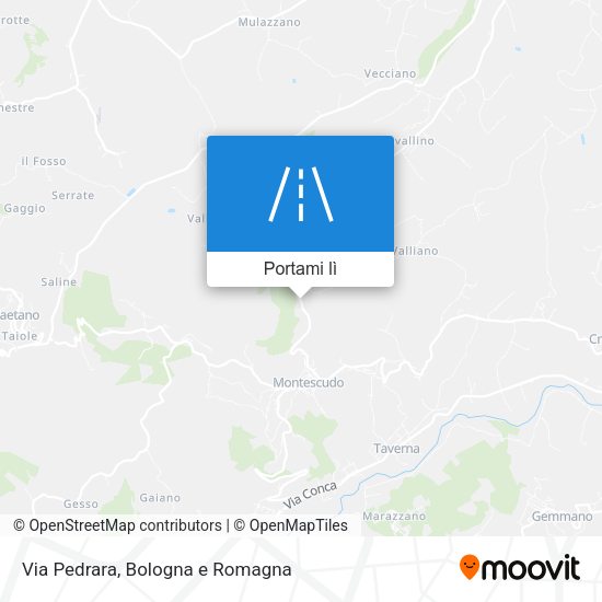 Mappa Via Pedrara