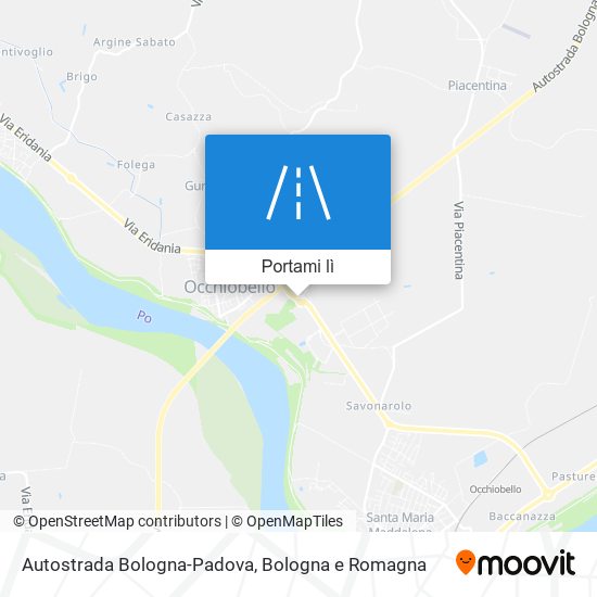 Mappa Autostrada Bologna-Padova