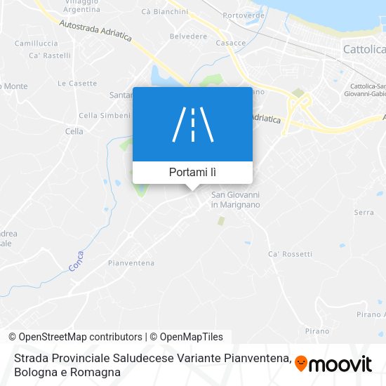 Mappa Strada Provinciale Saludecese Variante Pianventena