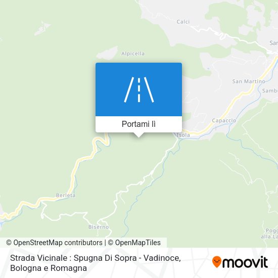 Mappa Strada Vicinale : Spugna Di Sopra - Vadinoce