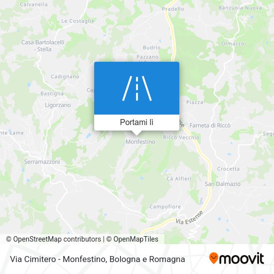 Mappa Via Cimitero - Monfestino